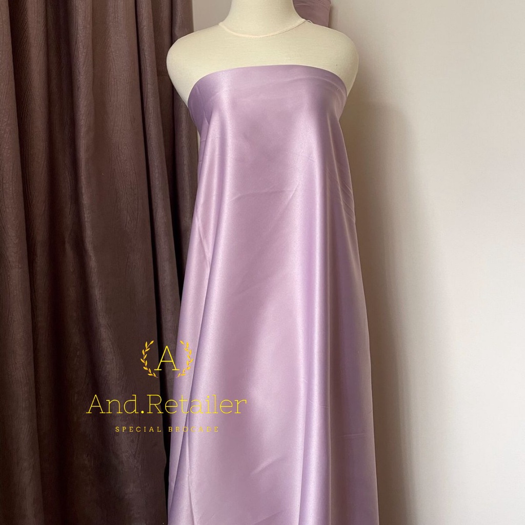 Kain Satin Velvet  Cavali warna Soft Lilac Bahan Background Backdrop Foto