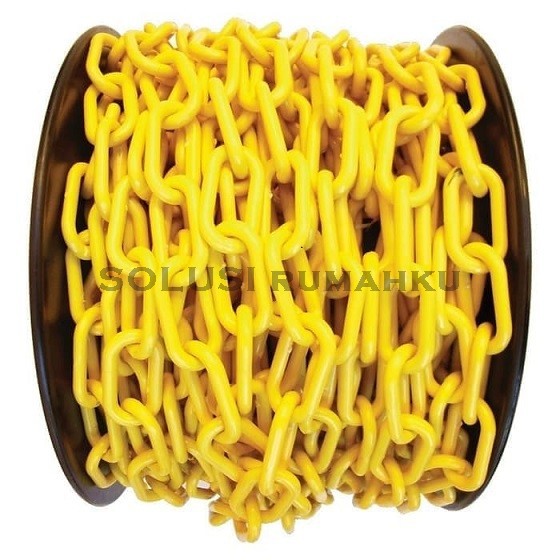 PER METER RANTAI PLASTIK KUNING PVC 6 MM P'HUBUNG TRAFFIC CONE ANTRIAN