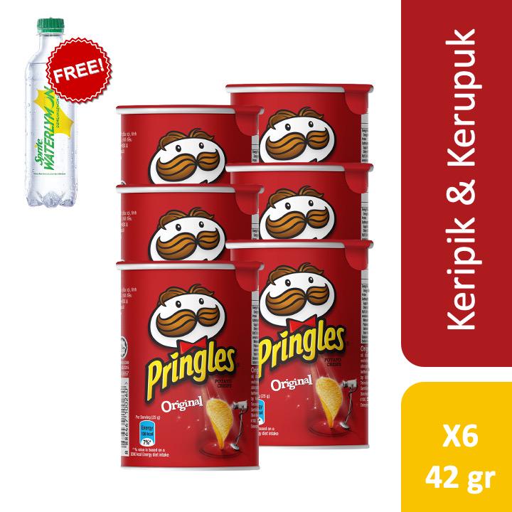 

Pringles Original 42 gr x 6 pcs Free Sprite Waterlymon 425 ml