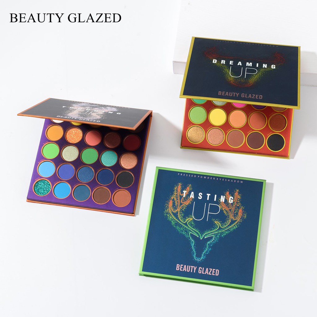 BEAUTY GLAZED Eyeshadow Palette 25 Warna Glitter Matte Pigmented Kosmetik Mata Tahan Air