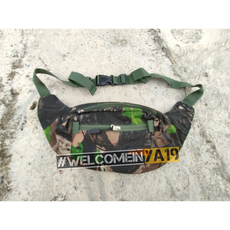 Waist Bag / Tas Pinggang Loreng Camo Perbakin Daun