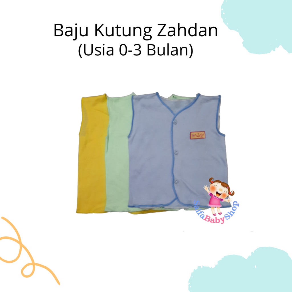 3 Pcs Baju Bayi Kutung Zahdan (Newborn)