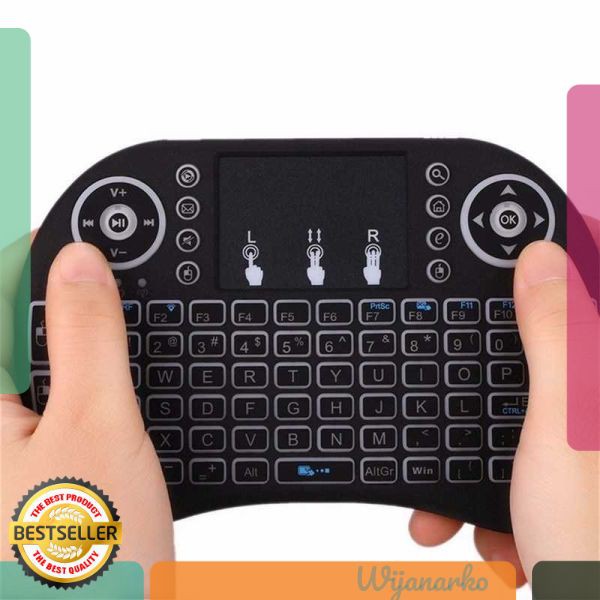 Taffware Air Mouse Wireless Mini Keyboard RGB 2.4GHz Touch Pad - I8 KLP11