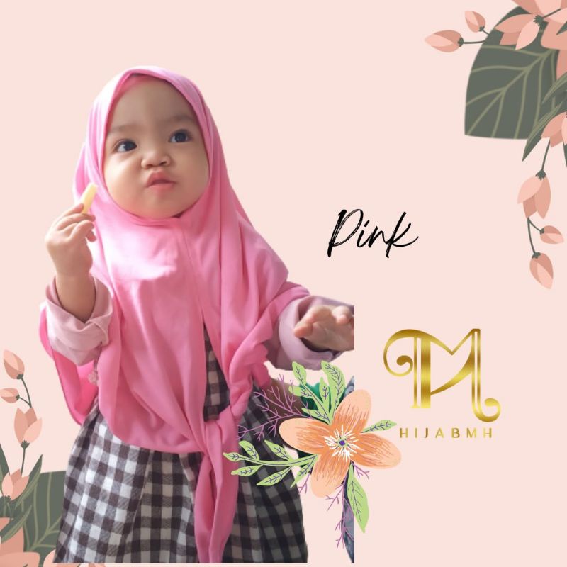 JILBAB ANAK BAYI SEGITIGA INSTAN USIA 0-3 TH / HIJAB ANAK BAYI