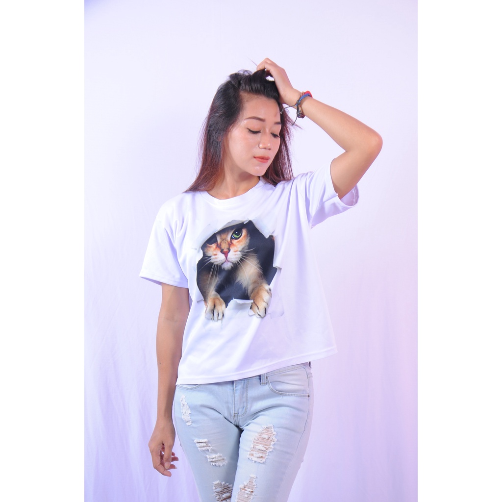 KAOS CROP TEE WANITA LENGAN PENDEK/KAOS CROP TOP OVERSIZE KARAKTER