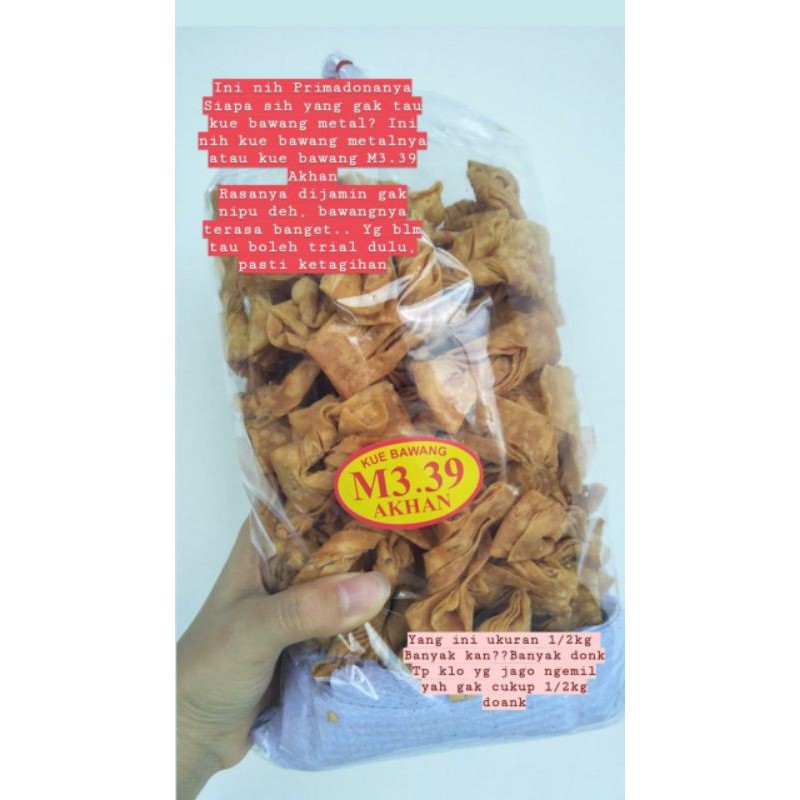 

kue bawang 1/2kg M3.39 akhan Jl. METAL - Medan (dikirim dari Medan,harap chat terlebih dahulu)