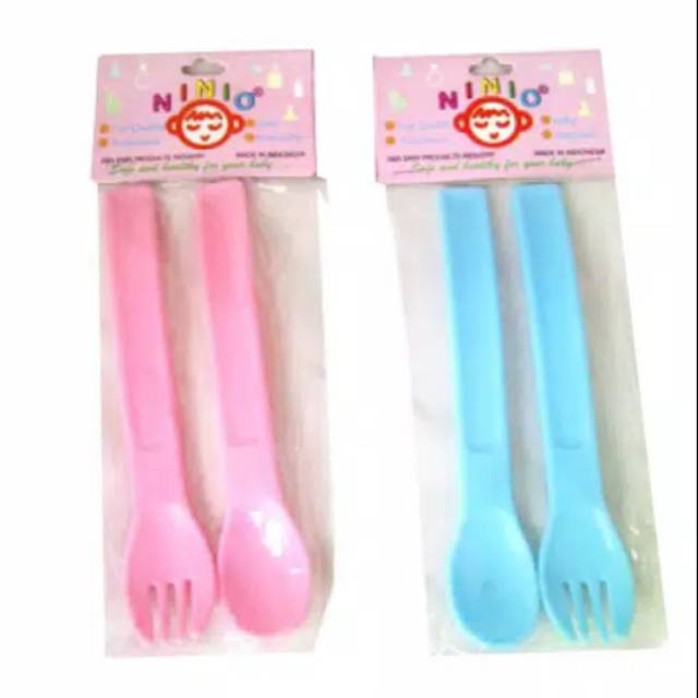 F-333 Sendok Garpu NINIO untuk Bayi Spoon Fork Training Baby