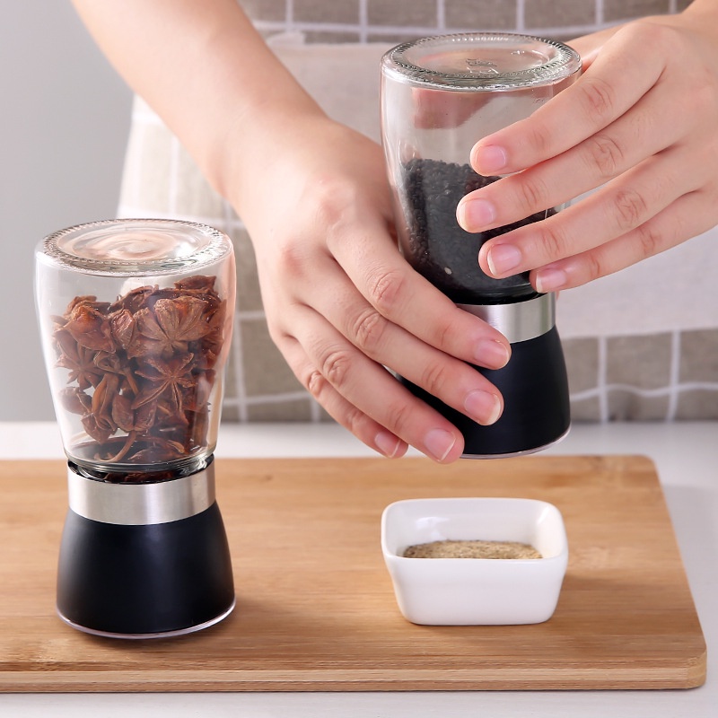 Alat Dapur Merica Rumah Tangga Botol Bumbu Toples Penyimpanan Grinding Botol Kaca Wijen Grinding Spice Jar