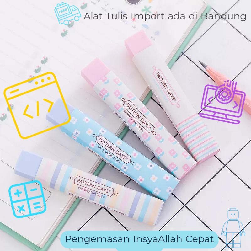 

(Sedia di Pulau Jawa) Penghapus Pensil Pattern Days - ST0434