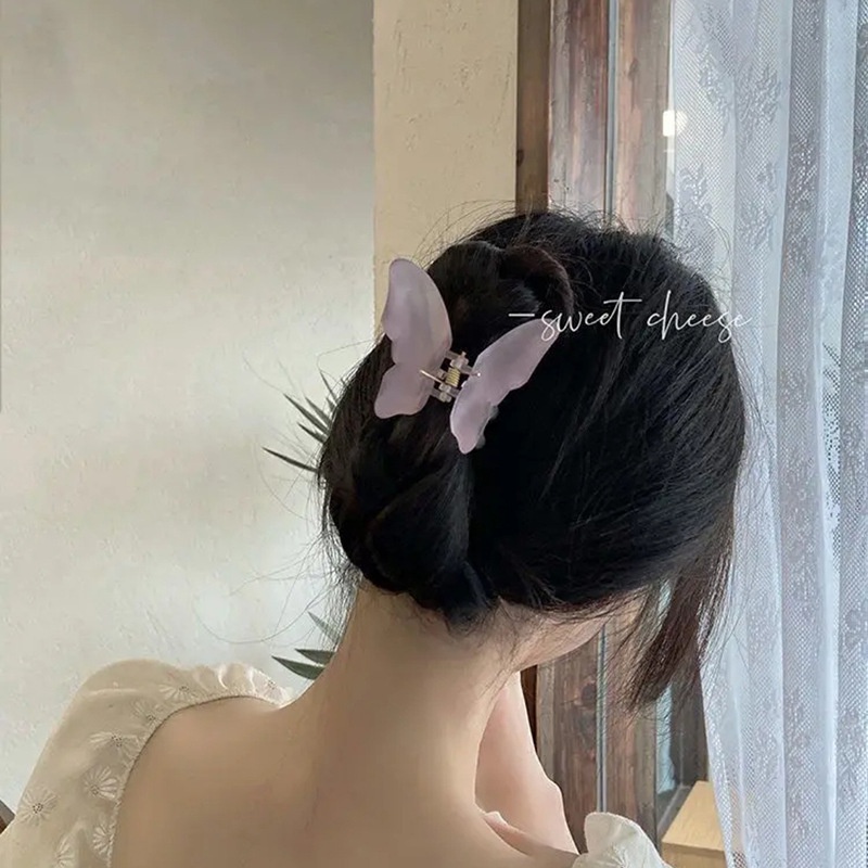 FAIRY FROSTED BUTTERFLY KOREAN HAIR CLAW JAW CLIPS MINI SMALL JEPIT JEPITAN BADAI JEDAI KLIP RAMBUT KUPU-KUPU KUPU KUPU KECIL KOREA WANITA WOMEN THICK HAIR ACCESSORIES CLUTCHER CLIP ACRYLIC SOLID COLOR MEDIUM HAIRCLIP