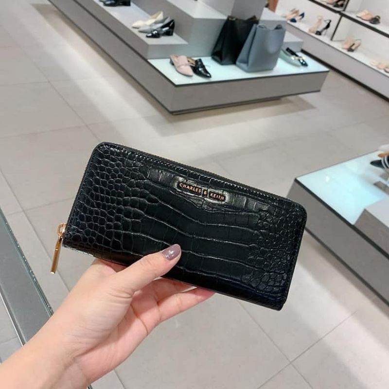 11.11 SALE | CK Croc-Effect Mini Long Wallet