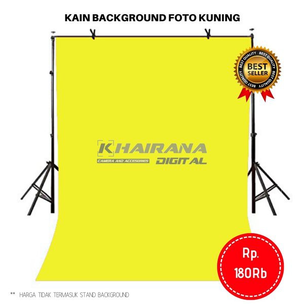Jual Kain Background Backdrop Latar Layar Studio Foto 3x2 5m Kuning Polos Murah