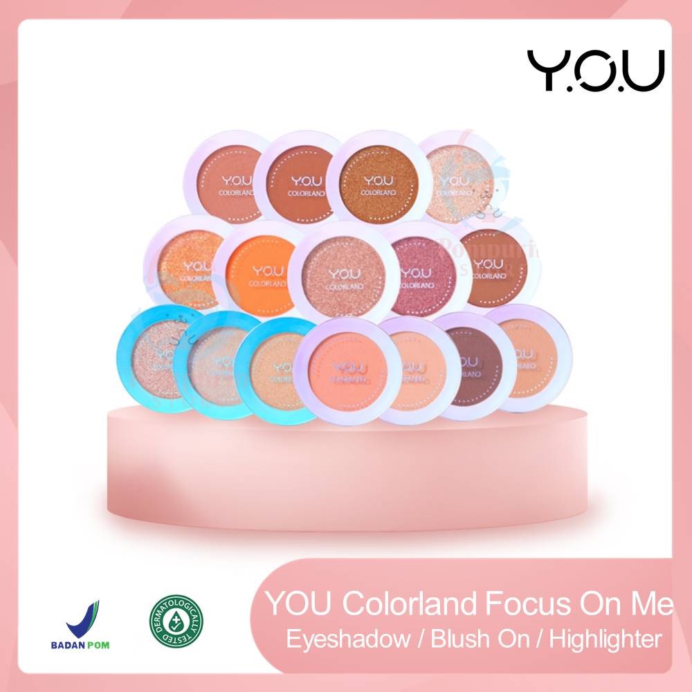 YOU Colorland - Focus On Me Eyeshadow Blush On Highlighter (BPOM) Y.O.U (VC)