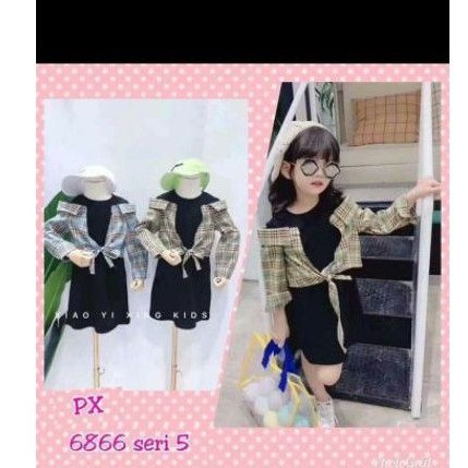 Atasan tunik kotak hijau (4/5th)