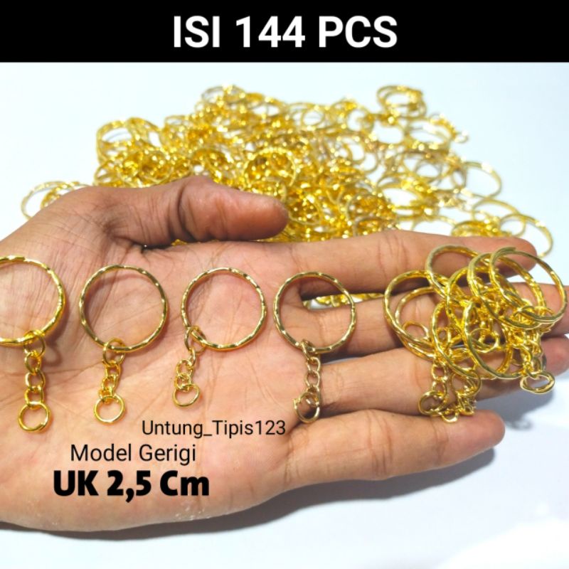 Ring Gantungan kunci Emas Rantai isi 144 Pcs Ring ganci Gold harga Grosir