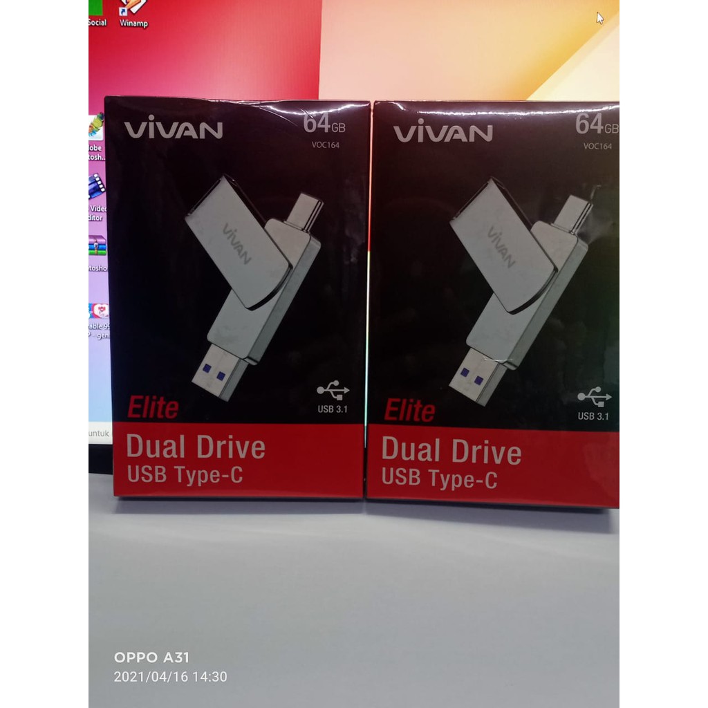 Flashdisk Vivan 64gb VOC164 OTG Type C Dan USB 3.0 Dual Interface ORIGINA GARANSI RESMI LIFE TIME