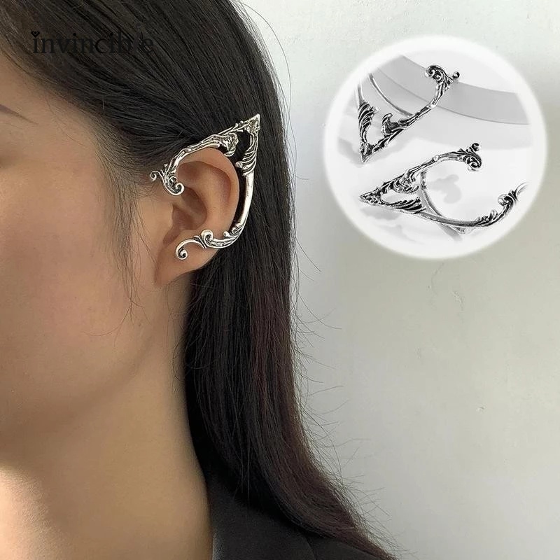 Anting Tusuk Gantung Desain Geometri Warna Silver Gaya Etnik / Gothic / Antik Untuk Wanita