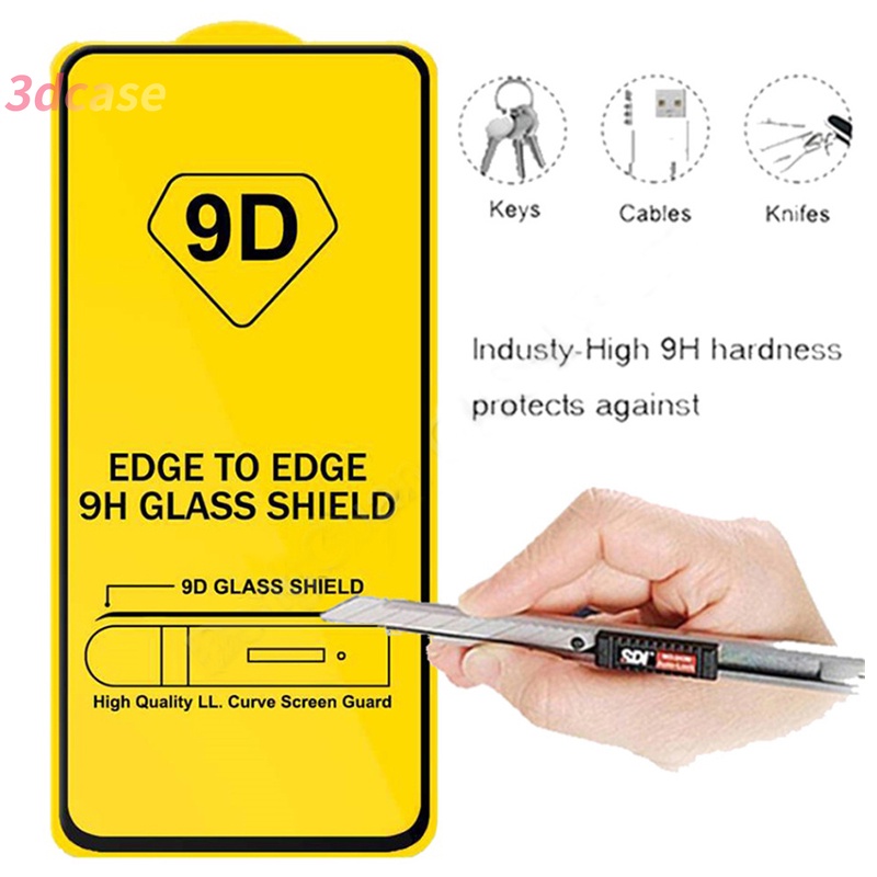 9H 9D Full Cover Screen Protector Tempered Glass untuk Realme C25 C21 C20 C15 C12 C11 2021 5 5S 5i 6i C17 7 7i C1 C2 C3 C3i C25S C20A 20 PRO Realme Narzo 20 10 10A 20A 30A OPPO A15 A15S A54 A7 A5S A3S A12 A9 A5 A53 2020 A1K A52 A72 A92 A93 A53S A11 A11K