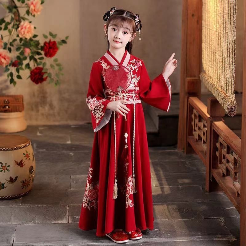 Hanfu girls' children's Chinese style super fairy ancient dress little girls' Ru skirt summer thin l