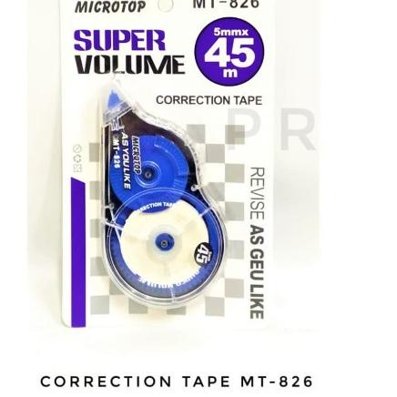 |Borong|Kualitas nomer 1|Cepat TIP EX KERTAS TIP EX ROLL BESAR JUMBO 45 M CORRECTION TAPE MT-826 ✞PR