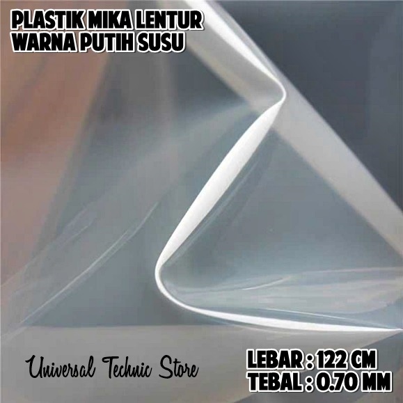Plastik Mika Lentur PVC Warna Putih Susu Lebar 122cm Tebal 0,50mm