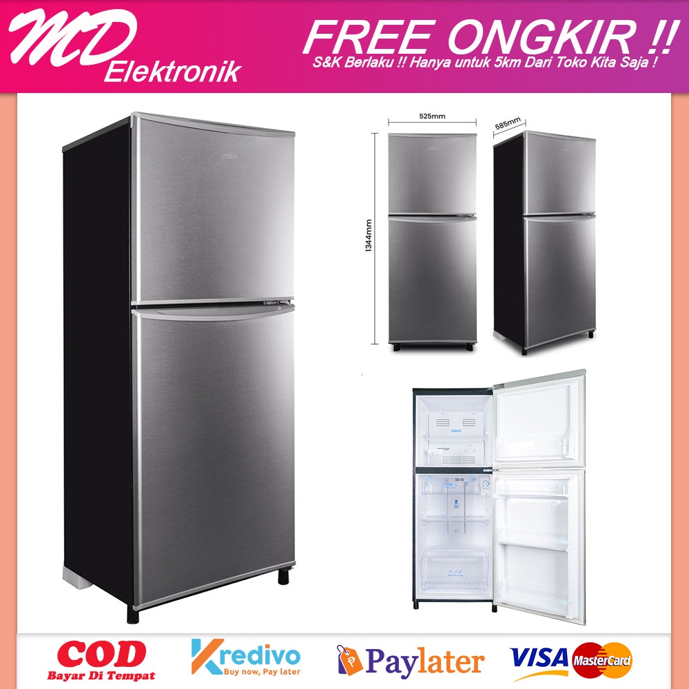 KULKAS AQUA JAPAN 2 PINTU AQR-D240 169 LITER KHUSUS BANDUNG & JAWABARAT