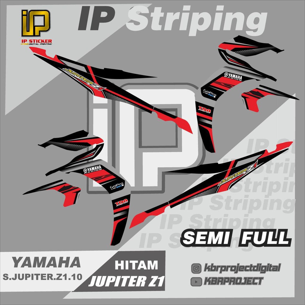 (cod) stiker motor - striping jupiter z1 semi full - motor jupiter z1 - motor sticker variasi racing