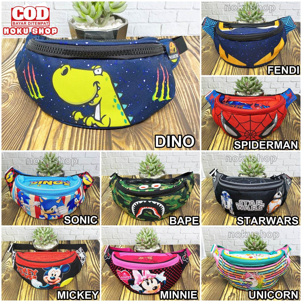 NOKU Tas Selempang Anak / Waistbag Karakter