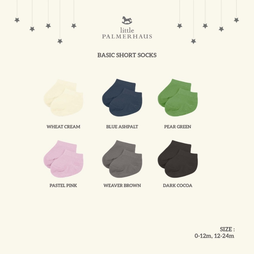 SALE Little Palmerhaus Basic Short Socks Antislip Kaos Kaki Bayi Murah Rib 0-2 tahun Premium Quality CBKS