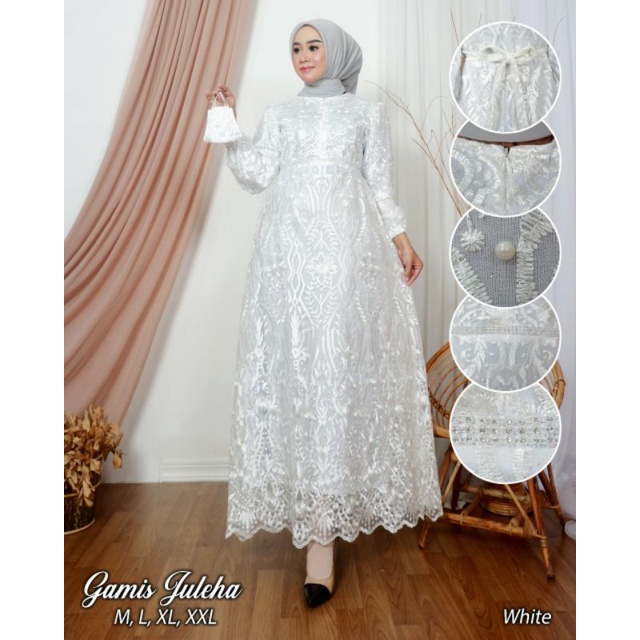 TERMURAH GAMIS PESTA TERBARU /GAMIS JULEHA/GAMIS TULLE PREMIUM/gamis wisuda/gamis kondangan/gamis pesta/gamis tulle premium/warna rosgold /navy /silfer /whit /dusty pink /maron /baby blue/ lilac/ wardah