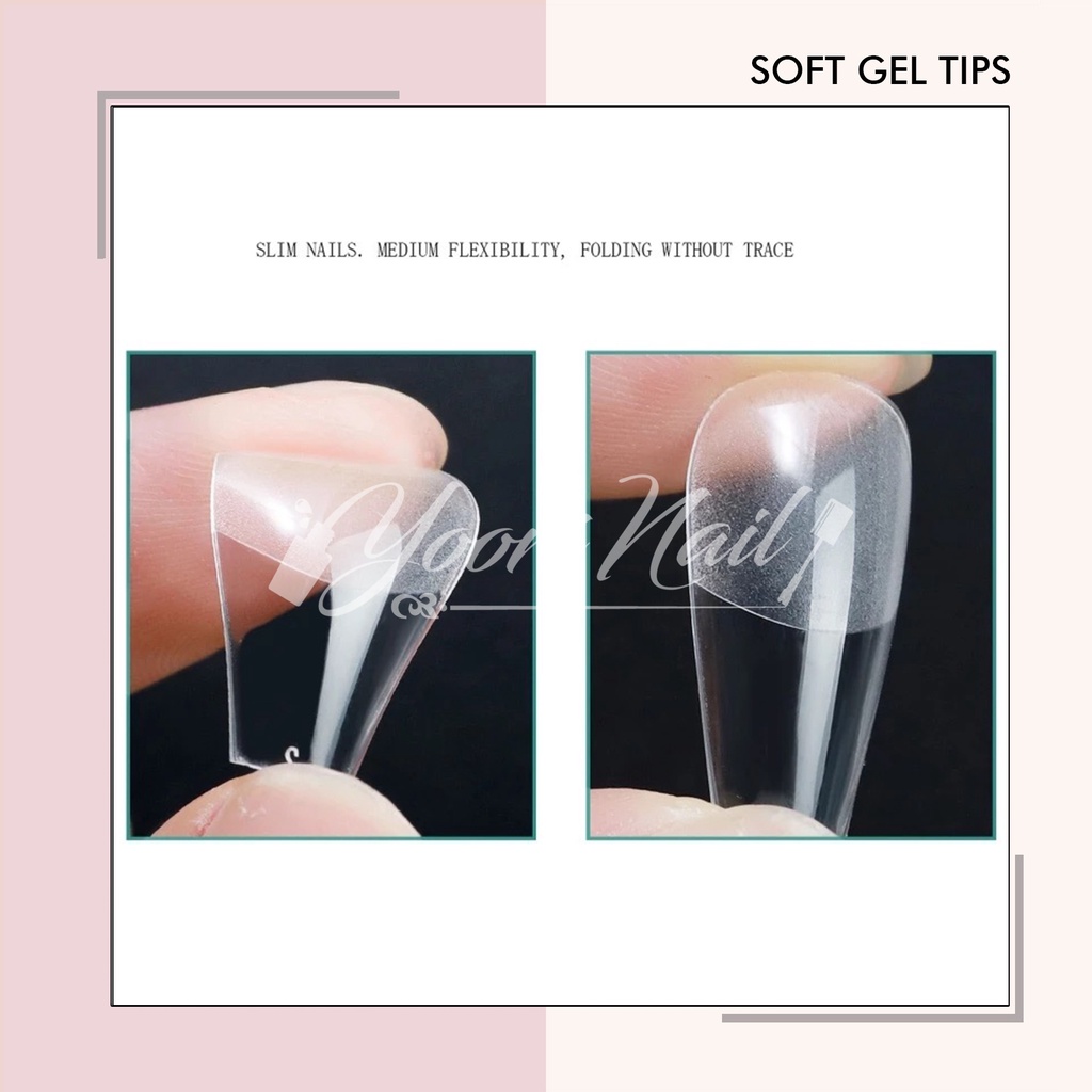 Soft gel tips box 550pcs medium coffin short stiletto medium almond toe fake nail transparant