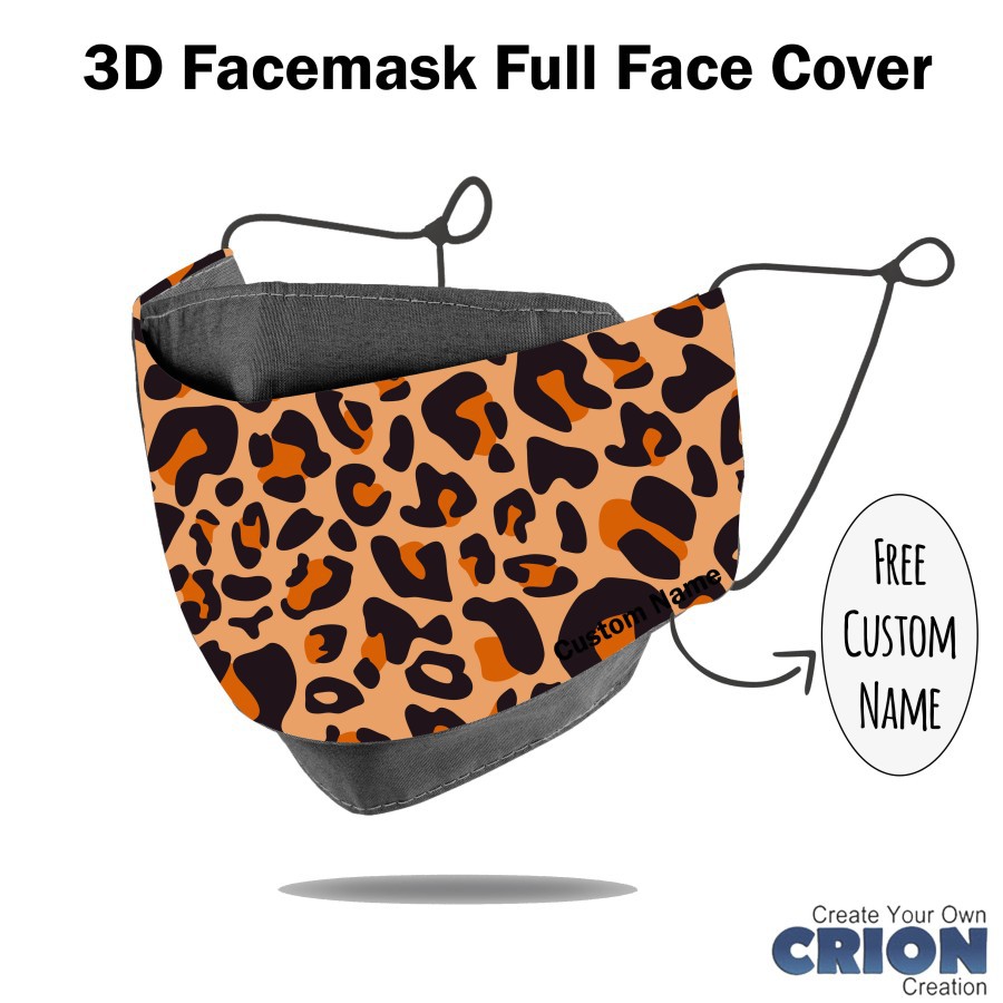 Crion - Masker 3d Full Face Cover camouflage army seri - antibacterial