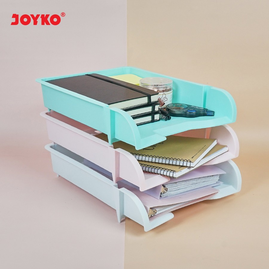 

DOCUMENT TRAY SOFT COLOR JOYKO DT-900 | RAK DOKUMEN 3 SUSUN | WARNA PASTEL | BAHAN PLASTIK