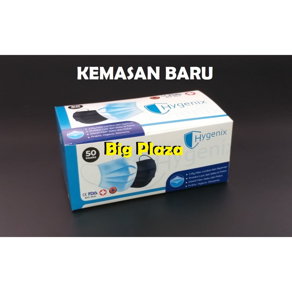 Masker Hygenix Earloop 3ply isi 50 Pcs Murah Hygenix - Big Plaza