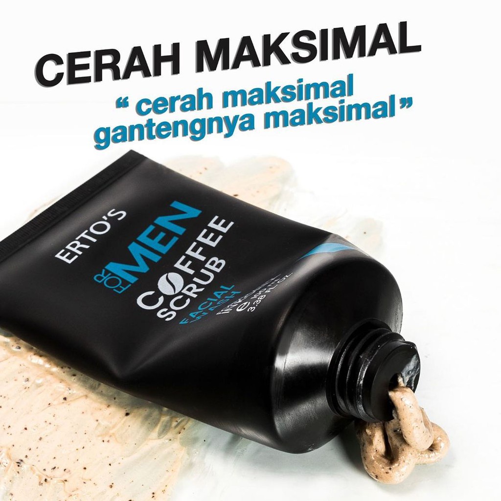 Ertos For Men Coffe Scrub Facial Wash Sabun Cuci Muka Perawatan Kulit Wajah Pria Original BPOM