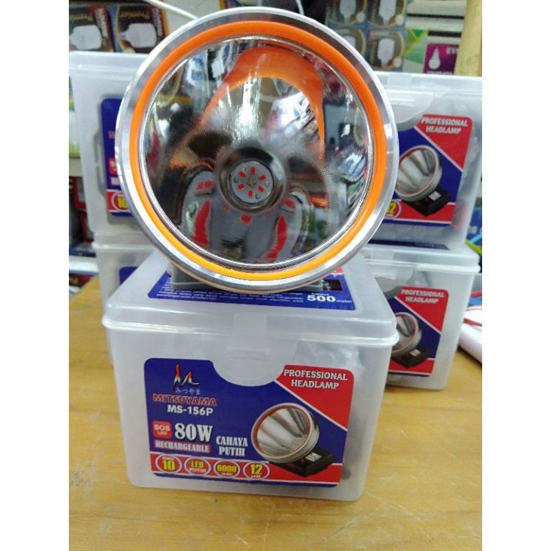 Bisa COD SENTER KEPALA MITSUYAMA MS-156P 80 WATT PROFESSIONAL HEADLAMP RECHARGEABLE