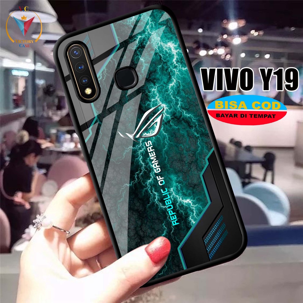 Case Hp Softcase glossy For VIVO Y19 ROG-2 Silikon glass Casing Handphone Premium