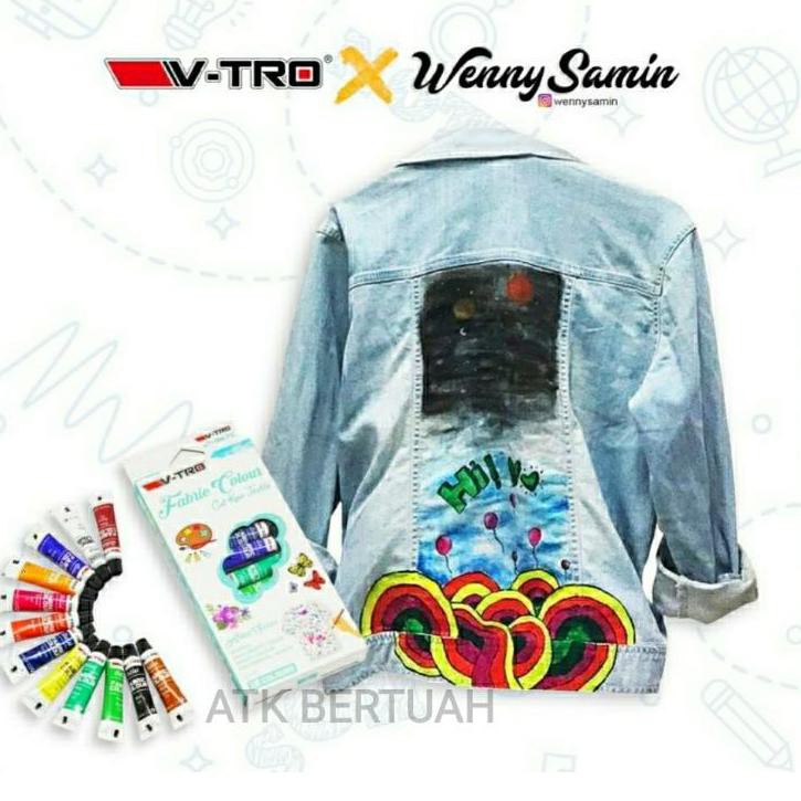 

(kode-597) VTRO V-TRO FABRIC COLOR SET 12 WARNA CAT KAIN TEKSTIL KAOS SEPATU ,