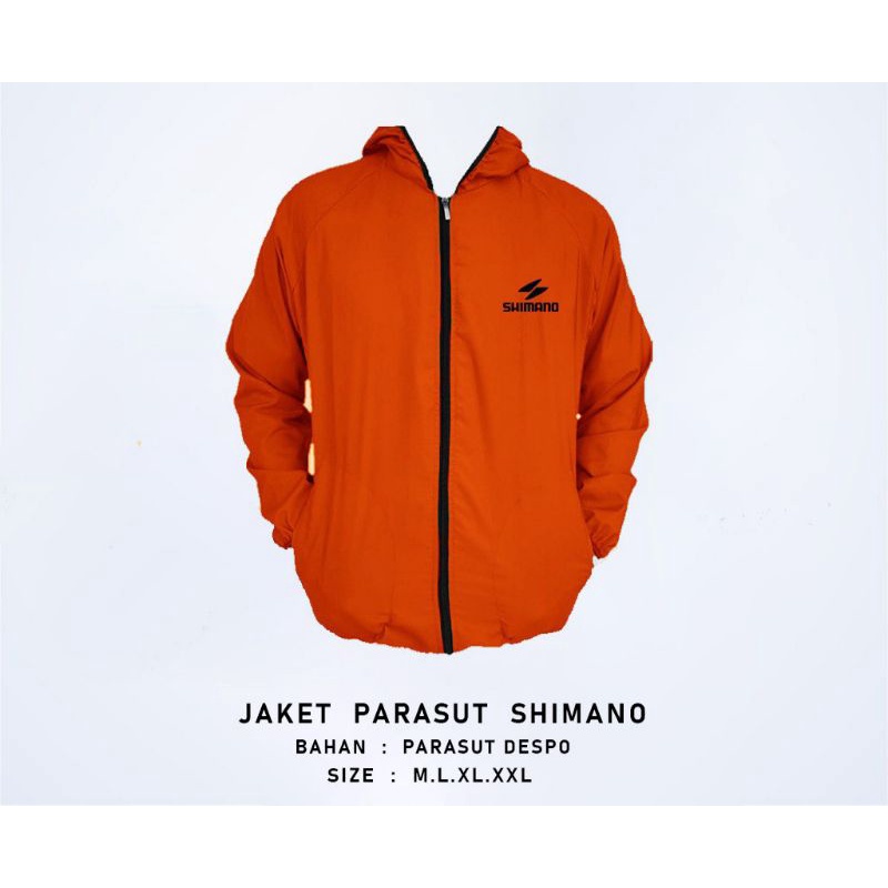 jaket pria wanita parasut shimano sauna lari bersepeda pria dan wanita-Oren