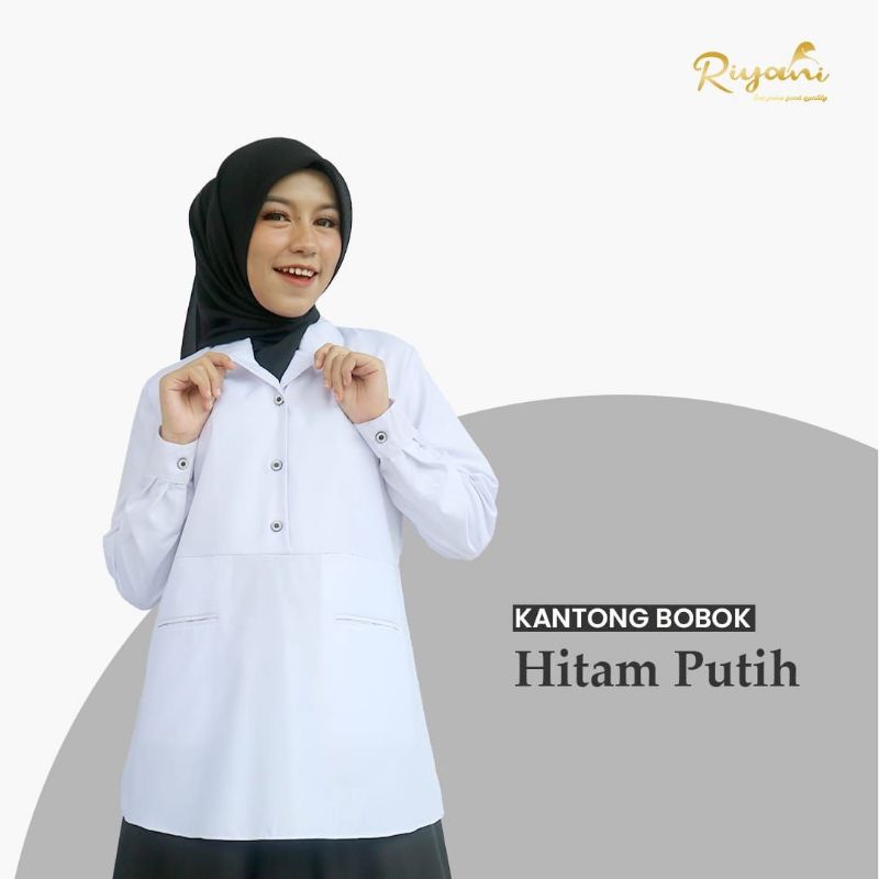 Gamis hitam putih model kantong bobok by Riyani