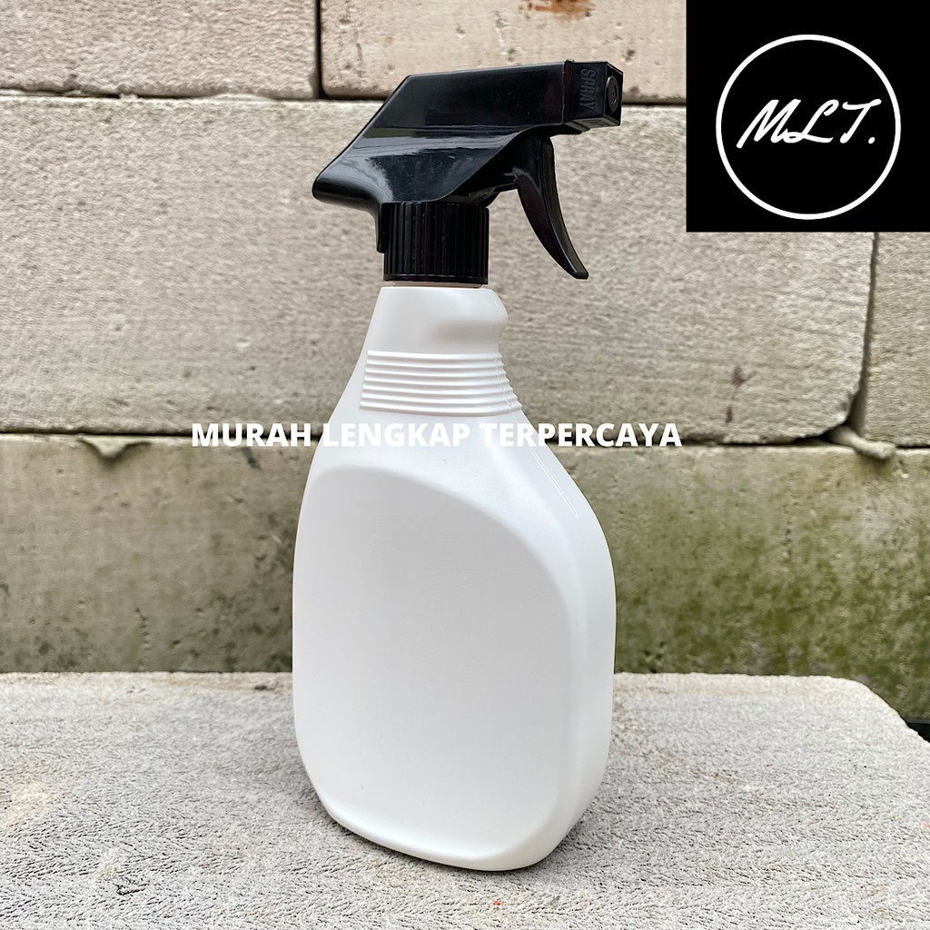 BOTOL KISPRAY LAUNDRY SEMPROT 500ML / BOTOL 500ML KISPRAY PUTIH TUTUP KISPRAY HITAM