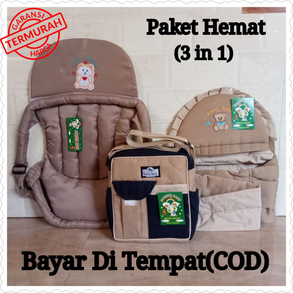 Paket hemat ( 3 in 1 ) tas bayi gendongan samping dan gendongan depan terbaru