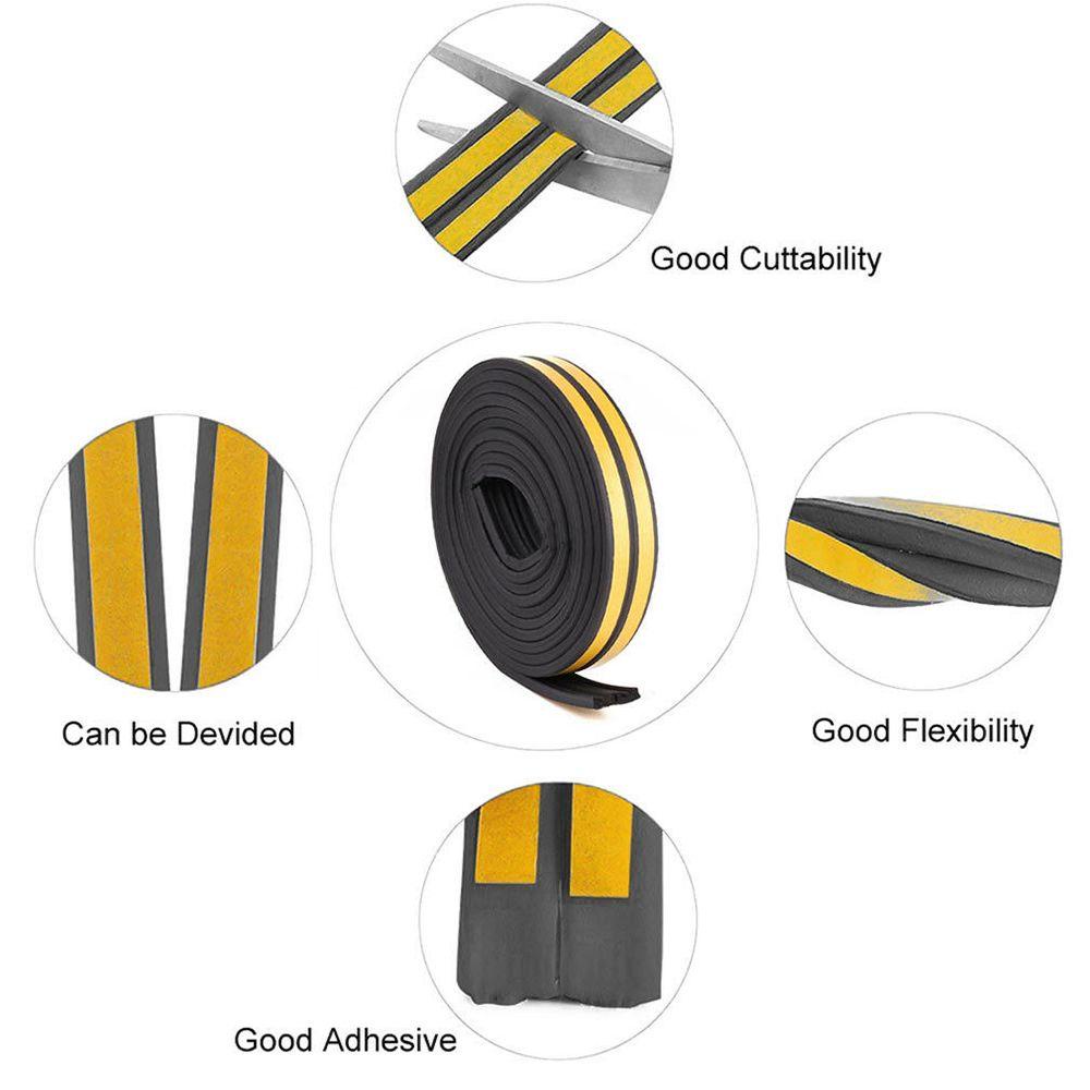 Topbeauty15/10m Seal Strip Rumah Isolasi Kebisingan Anti Tabrak Weather Strips Serut Excluder