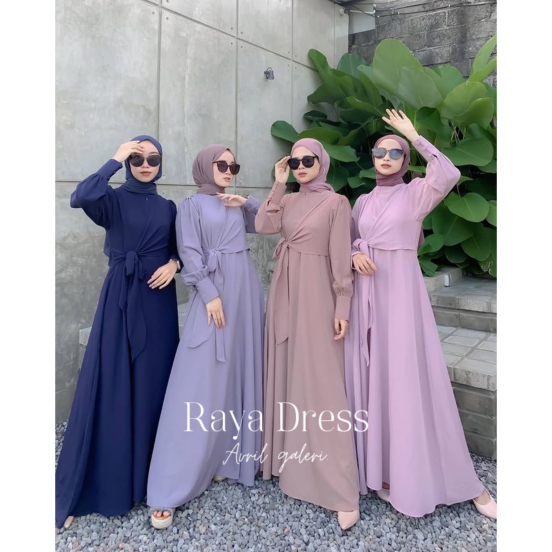 BAJU GAMIS WANITA DRESS SYARI BUSANA MUSLIM TERBARU MODERN MAXI MODEL BALON - RAYA