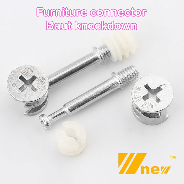 Furniture connector cam fitting mini fix baut knock down Shopee Indonesia