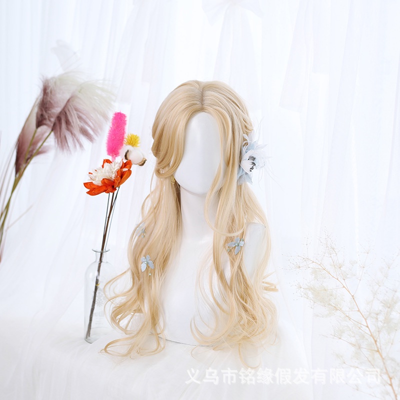 LOL-18 wig rambut palsu wanita blonde princess kpop curly cosplay daily