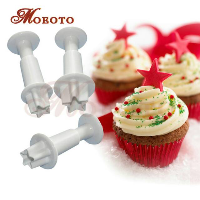 Plunger Stamp Cutting Bintang / Star / Love / Hati Cetakan Fondant Tool Alat Dekor Kue / Cupcake