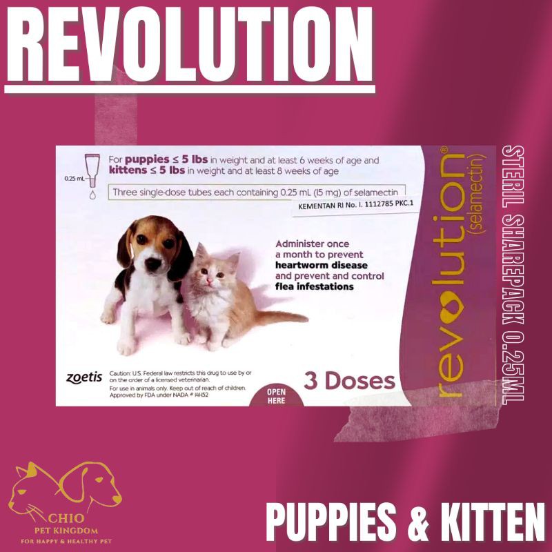 Jual REVOLUTION KITTEN & PUPPY / OBAT KUTU KUCING / OBAT KUTU ANJING