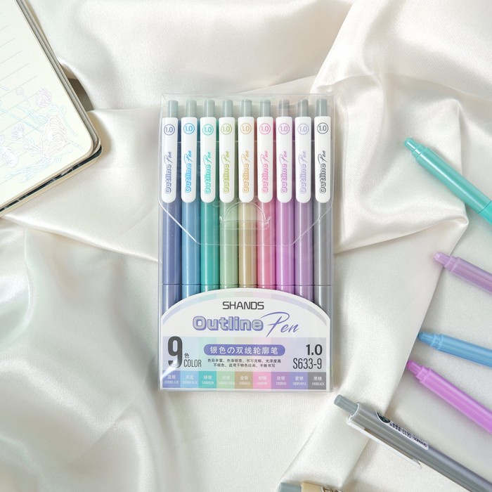 

MURAH Shands Silver Pastel Outline Pen S633 Set - Pulpen Set - Pulpen Gel
