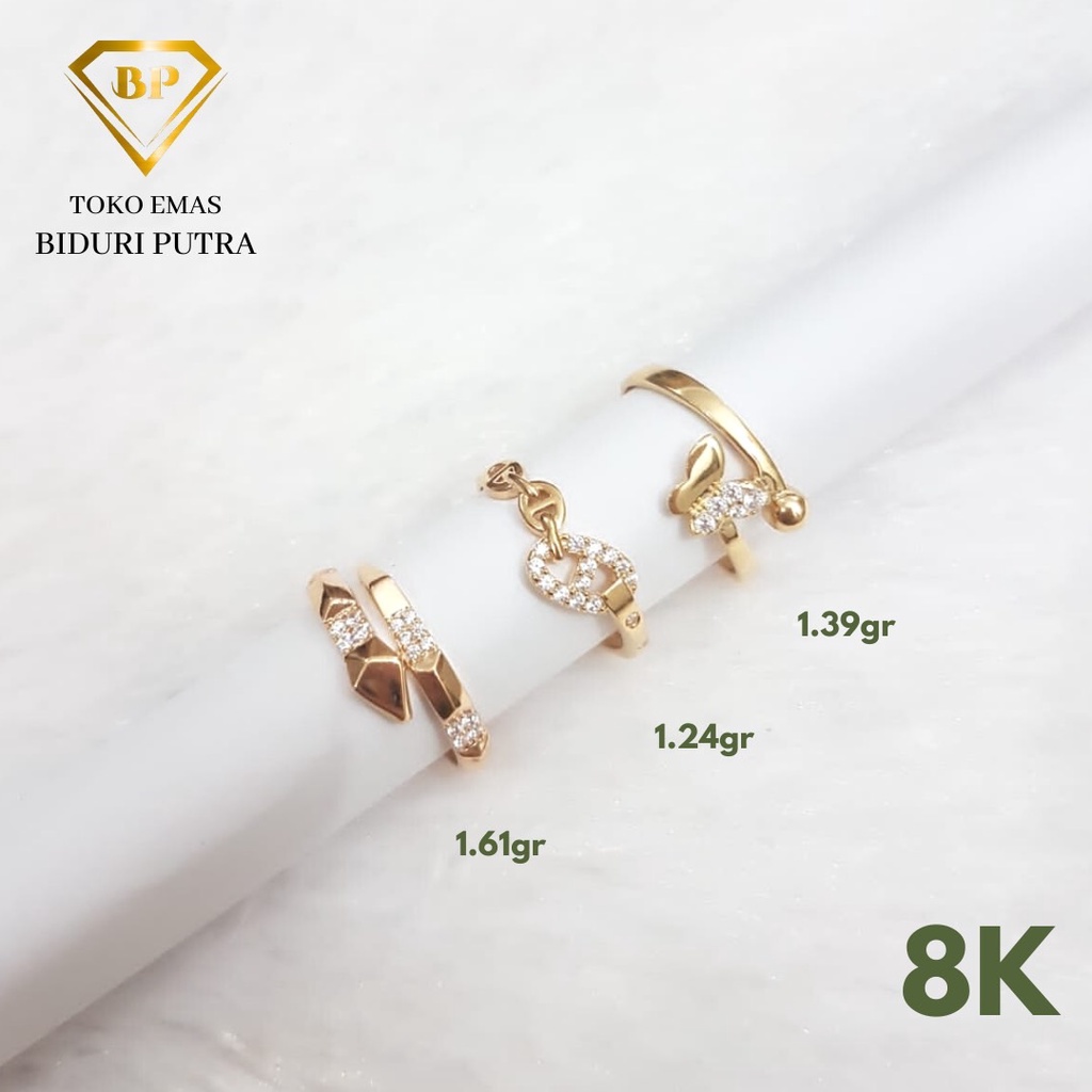 CINCIN SOLITAIRE PERMATA PERHIASAN EMAS ASLI KADAR 8K MODEL TERBARU toko emas biduri putra